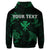 Custom Polynesian Turtle Hammerhead Shark Ray Kanaka Hawaii Hoodie Circle Green - Polynesian Pride