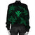 Polynesian Turtle Hammerhead Shark Ray Kanaka Hawaii Bomber Jacket Circle Green - AH - Polynesian Pride