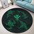 Polynesian Turtle Hammerhead Shark Ray Kanaka Hawaii Round Carpet Circle Green - AH - Polynesian Pride