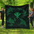 Polynesian Turtle Hammerhead Shark Ray Kanaka Hawaii Premium Quilts Circle Green - AH Black - Polynesian Pride