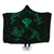 Polynesian Turtle Hammerhead Shark Ray Kanaka Hawaii Hooded Blanket Circle Green - AH Hooded Blanket White - Polynesian Pride