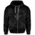 Polynesian Turtle Hammerhead Shark Ray Kanaka Hawaii Zip Hoodie Circle Grey - Polynesian Pride