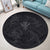 Polynesian Turtle Hammerhead Shark Ray Kanaka Hawaii Round Carpet Circle Grey - AH - Polynesian Pride