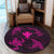 Polynesian Turtle Hammerhead Shark Ray Kanaka Hawaii Round Carpet Circle Pink - AH - Polynesian Pride