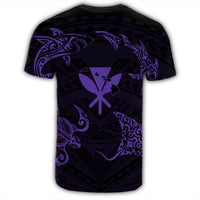 Polynesian Turtle Hammerhead Shark Ray Kanaka Hawaii T Shirt Circle Purple AH - Polynesian Pride