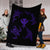 Polynesian Turtle Hammerhead Shark Ray Kanaka Hawaii Premium Blankets Circle Purple - AH - Polynesian Pride