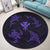 Polynesian Turtle Hammerhead Shark Ray Kanaka Hawaii Round Carpet Circle Purple - AH - Polynesian Pride