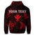 Custom Polynesian Turtle Hammerhead Shark Ray Kanaka Hawaii Hoodie Circle Red - Polynesian Pride