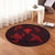 Polynesian Turtle Hammerhead Shark Ray Kanaka Hawaii Round Carpet Circle Red - AH - Polynesian Pride