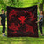 Polynesian Turtle Hammerhead Shark Ray Kanaka Hawaii Premium Quilts Circle Red - AH Black - Polynesian Pride