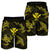 Polynesian Turtle Hammerhead Shark Ray Kanaka Hawaii Men's Shorts Circle Yellow - AH - Polynesian Pride