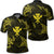 Polynesian Turtle Hammerhead Shark Ray Kanaka Hawaii Polo Shirt Circle Yellow Unisex Black - Polynesian Pride