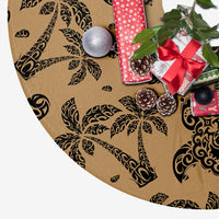 Polynesian Turtle Palm And Sea Pebbles Gold Tree Skirt - Polynesian Pride