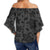 Polynesian Turtle Palm And Sea Pebbles Gray Hawaii Women's Off Shoulder Wrap Waist Top - Polynesian Pride