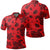 Unisex Polynesian Turtle Palm and Sea Pebbles Red Polo Shirt Unisex Art - Polynesian Pride