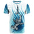 Polynesian T Shirt Hammerhead Shark Tribal Pattern Blue Color Unisex Blue - Polynesian Pride