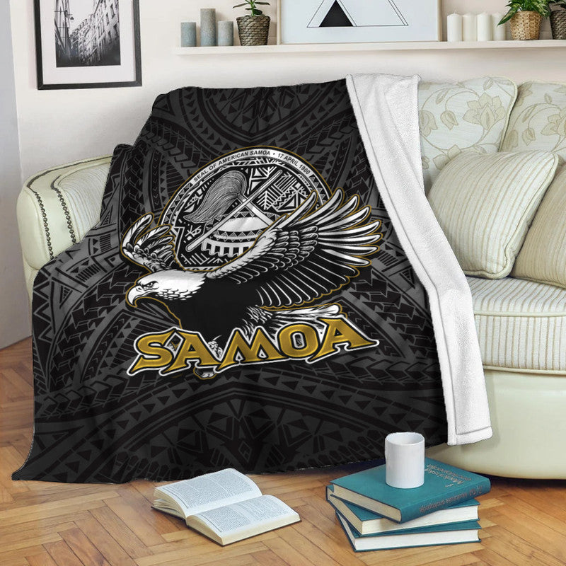 Seal of American Samoa Premium Blanket LT6 White - Polynesian Pride