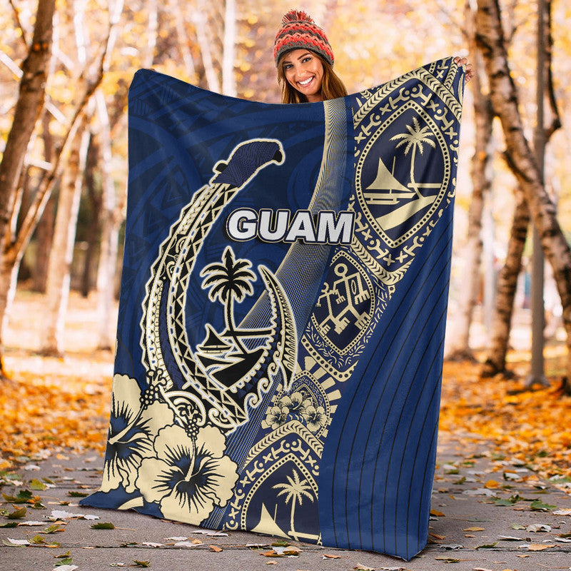 Guam Fish Hook Premium Blanket Blue Style LT6 - Polynesian Pride