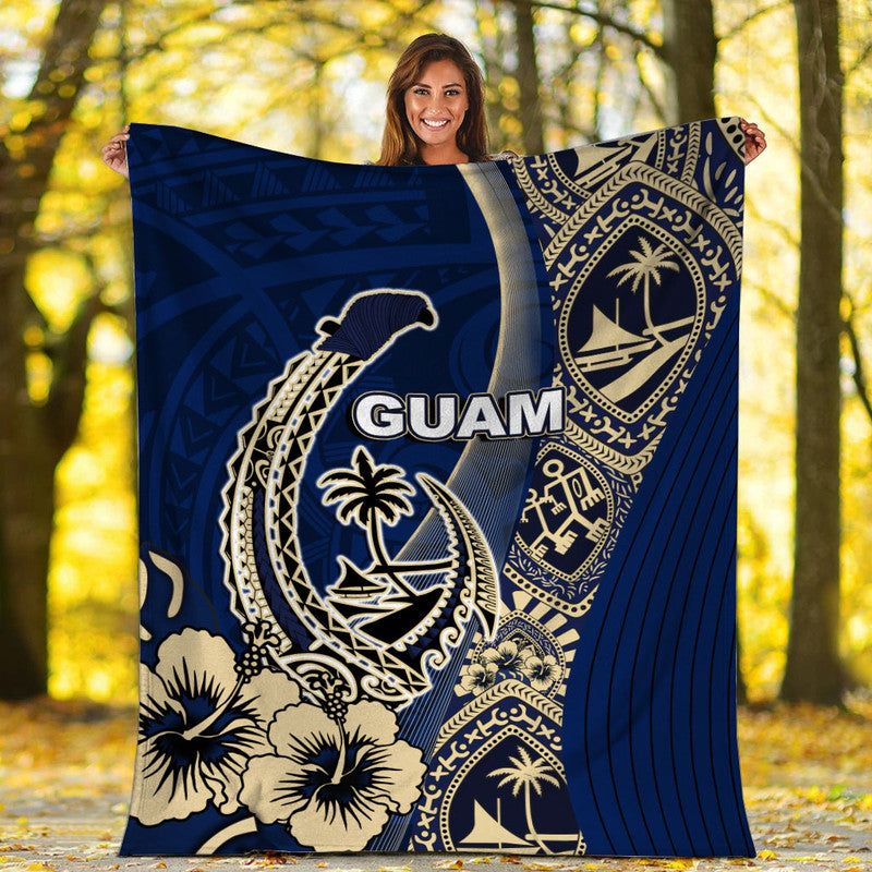 Guam Fish Hook Premium Blanket Blue Style LT6 - Polynesian Pride