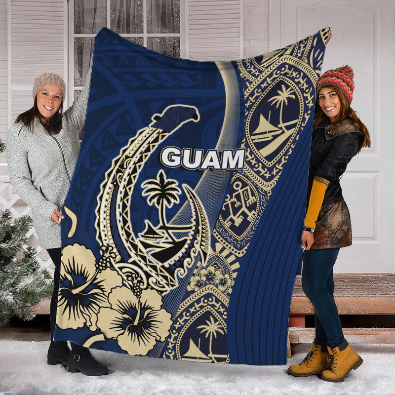 Guam Fish Hook Premium Blanket Blue Style LT6 - Polynesian Pride