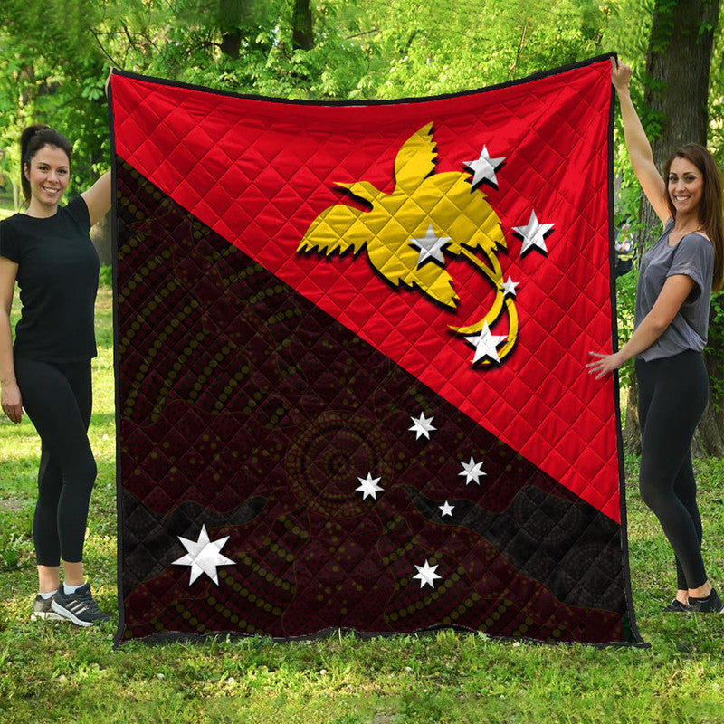 Papua New Guinea And Australia Premium Quilt LT6 Red - Polynesian Pride