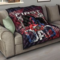 Fathers Day - New Zealand Firefighter Dad Premium Quilt - Maori Pattern LT9 - Polynesian Pride