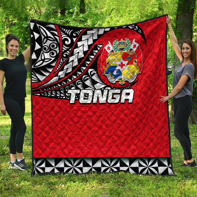 Tonga Premium Quilt Polynesian Tattoo LT6 Red - Polynesian Pride