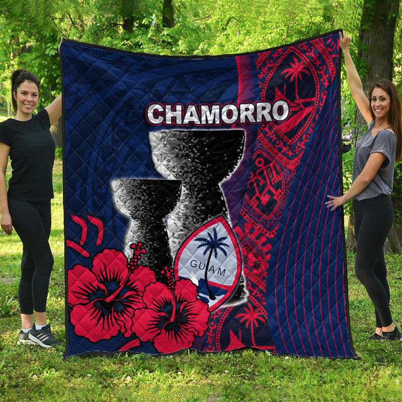 Guam Chamorro Premium Quilt Flag Color Style LT6 Blue - Polynesian Pride