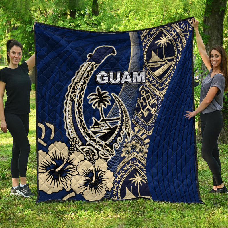 Guam Fish Hook Premium Quilt Blue Style LT6 Blue - Polynesian Pride