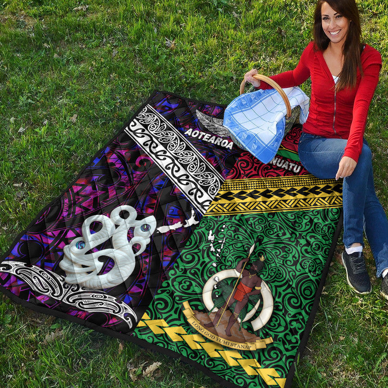 New Zealand And Vanuatu Premium Quilt Together - Purple LT8 - Polynesian Pride