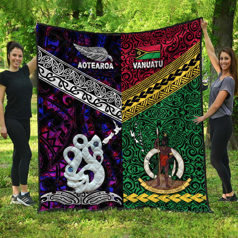 New Zealand And Vanuatu Premium Quilt Together - Purple LT8 Purple - Polynesian Pride