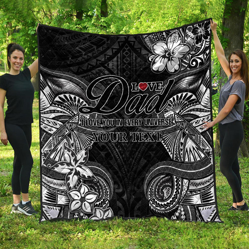 (Custom Personalised) Polynesian Fathers Day Premium Quilt I Love You In Every Universe - Black LT8 Black - Polynesian Pride