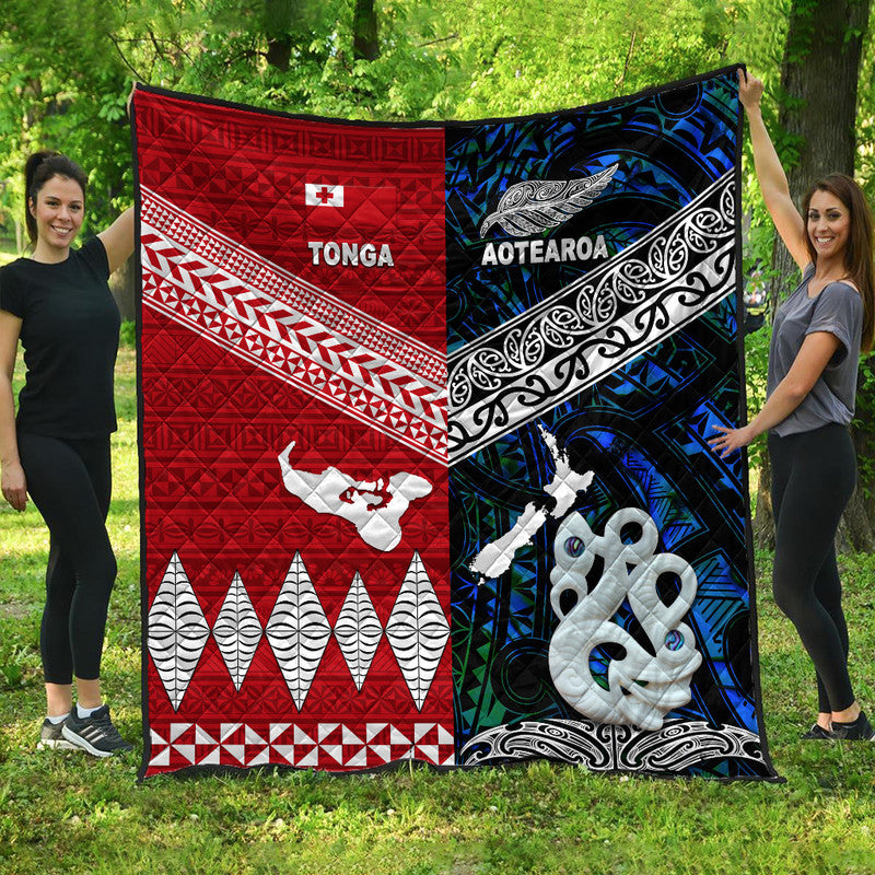 New Zealand And Tonga Premium Quilt Together - Blue LT8 Blue - Polynesian Pride