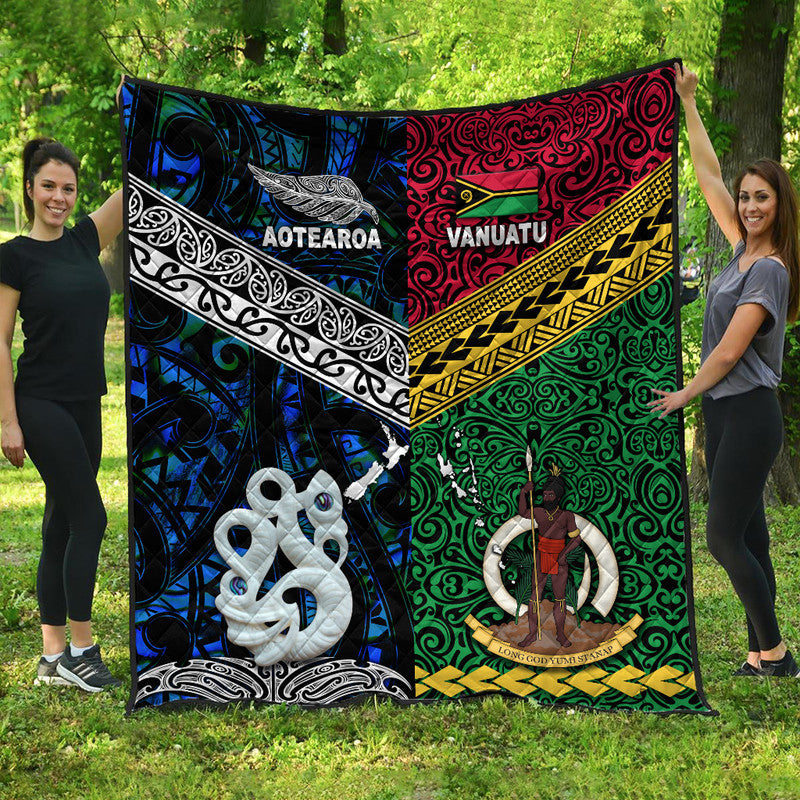 New Zealand And Vanuatu Premium Quilt Together - Blue LT8 Blue - Polynesian Pride