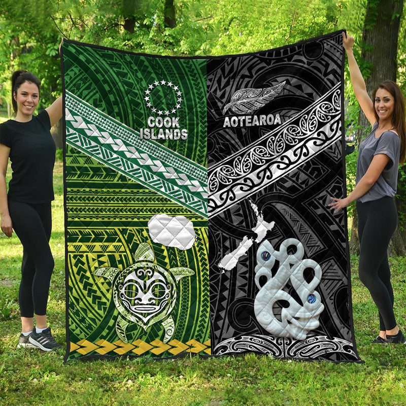 New Zealand And Cook Islands Premium Quilt Together - Black LT8 Black - Polynesian Pride