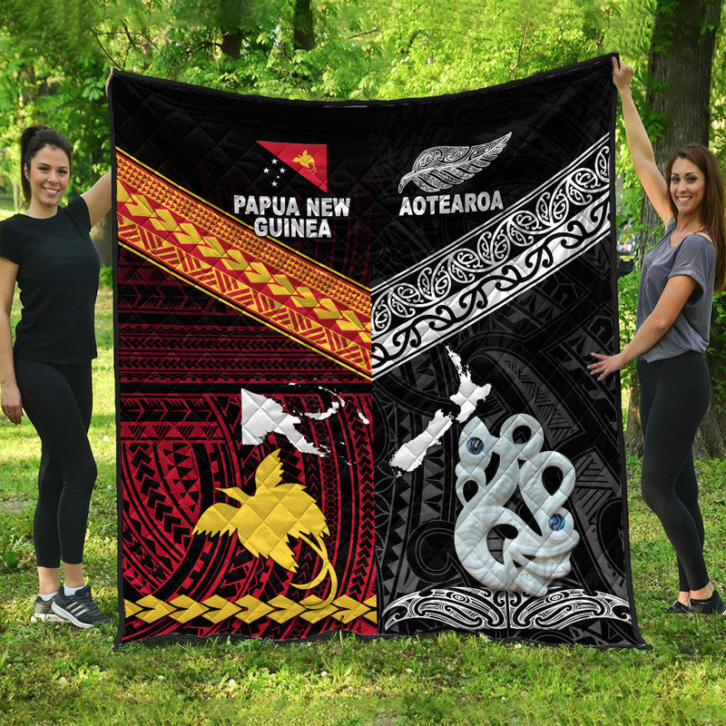 New Zealand And Papua New Guinea Premium Quilt Together - Black LT8 Black - Polynesian Pride