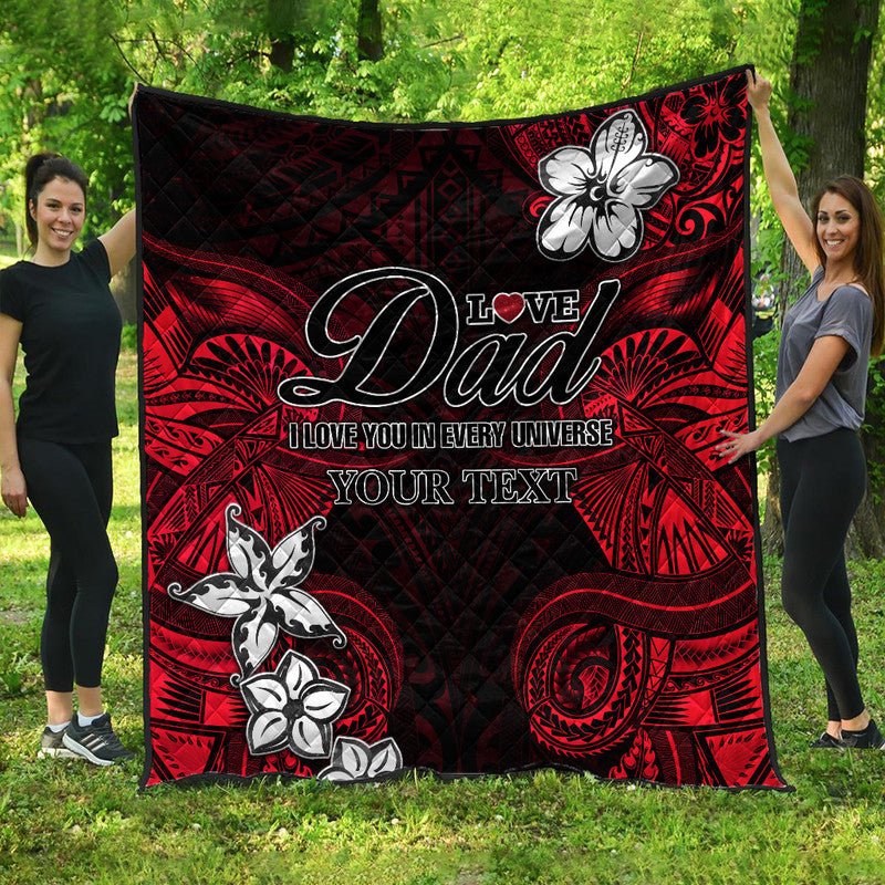 (Custom Personalised) Polynesian Fathers Day Premium Quilt I Love You In Every Universe - Red LT8 Red - Polynesian Pride