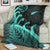 New Zealand Rugby Maori Premium Blanket Silver Fern Koru Vibes - Turquoise LT8 - Polynesian Pride