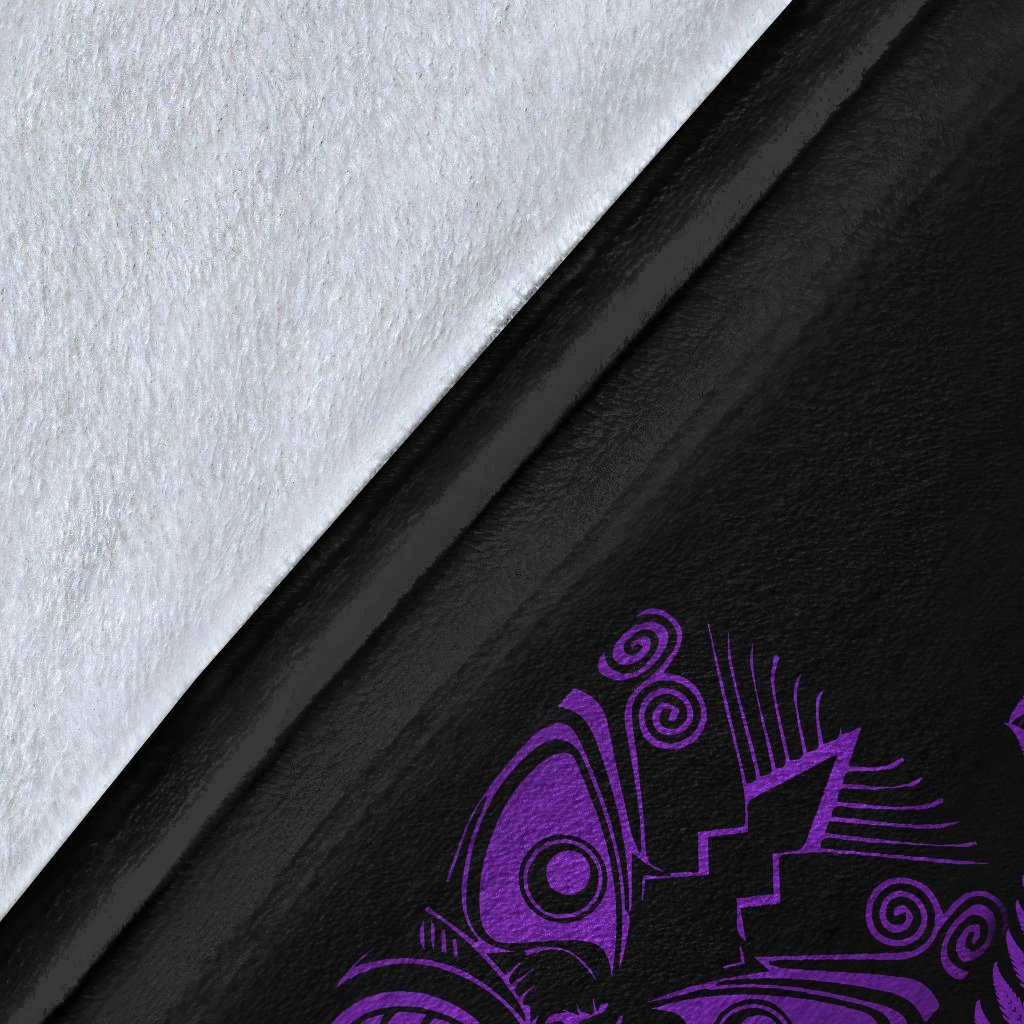 New Zealand Haka Rugby Maori Premium Blanket Silver Fern Vibes - Purple LT8 - Polynesian Pride