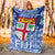 Fiji Premium Blanket Tapa Patterns White And Blue Style LT6 - Polynesian Pride