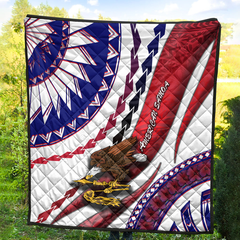 American Samoa Premium Quilt Artsy Style LT9 White - Polynesian Pride