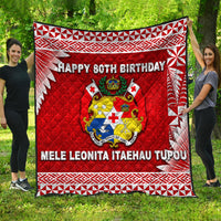 (MELE LEONITA ITAEHAU TUPOU) Tonga Coat Of Arms Premium Quilt Simplified Version - Red LT8 - Polynesian Pride