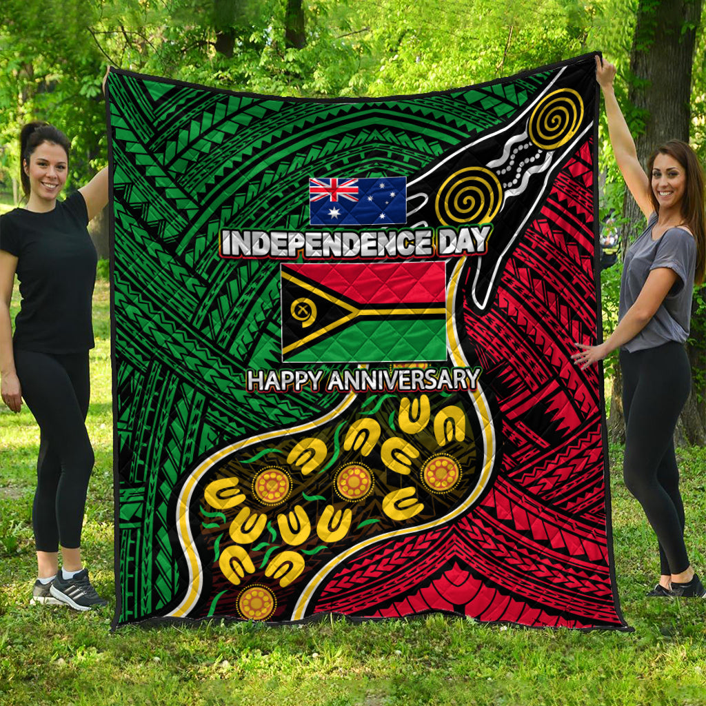 Vanuatu Mix Aboriginal Happy Independence Day Premium Quilt LT6 Red - Polynesian Pride