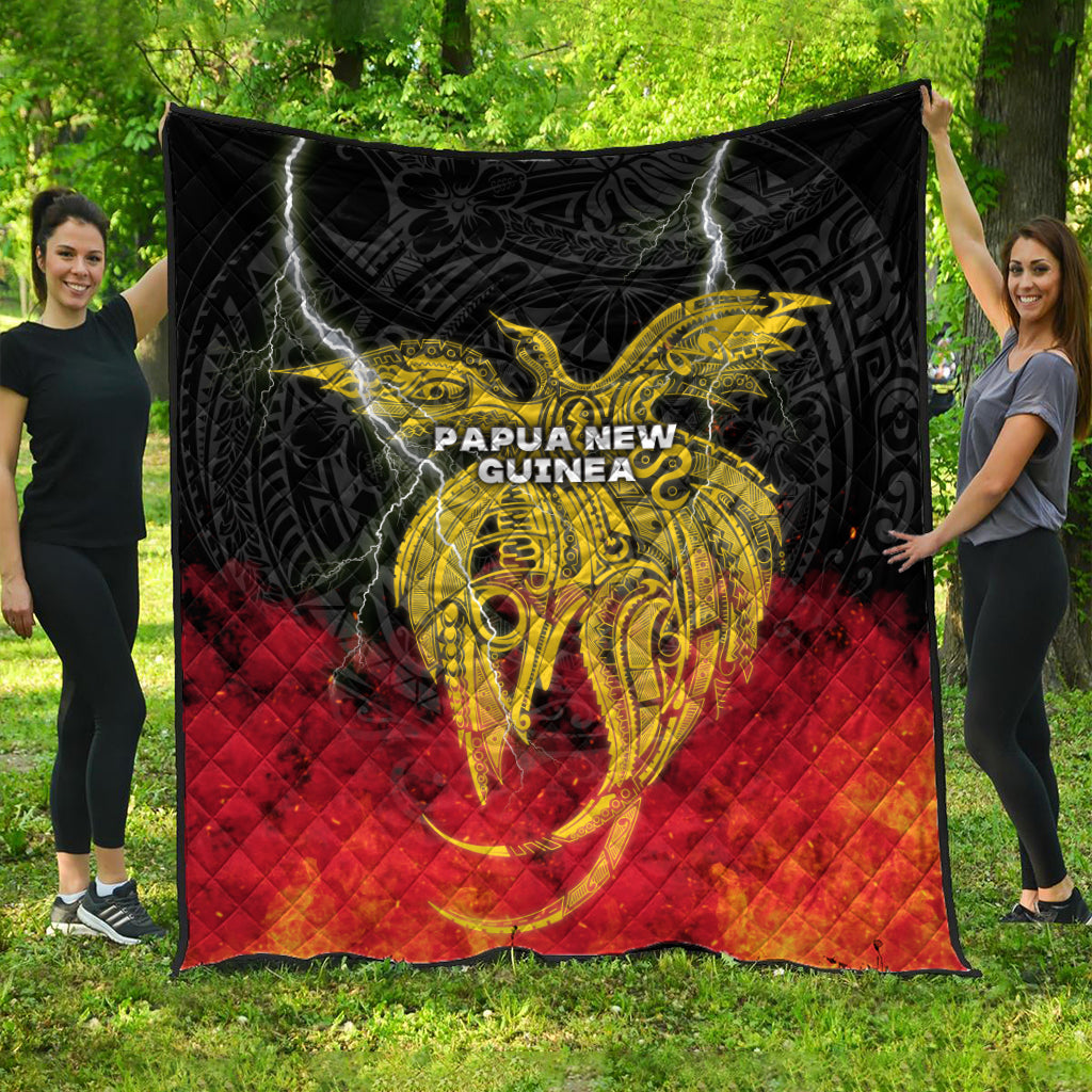 Papua New Guinea Premium Quilt Independence Day Special Style LT16 Black - Polynesian Pride