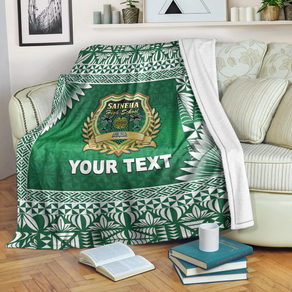 (Custom Personalised) Tonga Saineha High School Premium Blanket Simplified Version LT8 White - Polynesian Pride