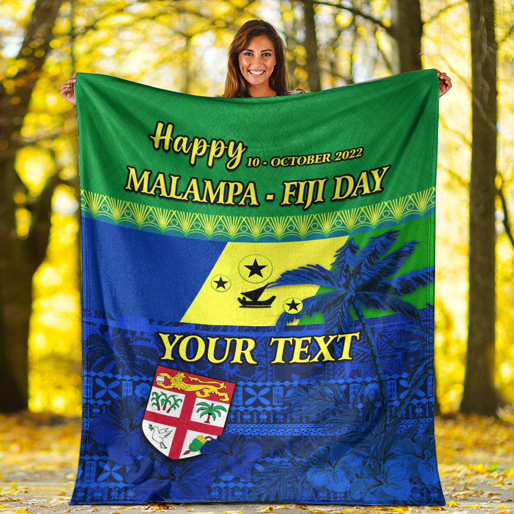 (Custom Personalised) Malampa Fiji Day Premium Blanket Vanuatu Polynesia mix Flowers LT13 White - Polynesian Pride