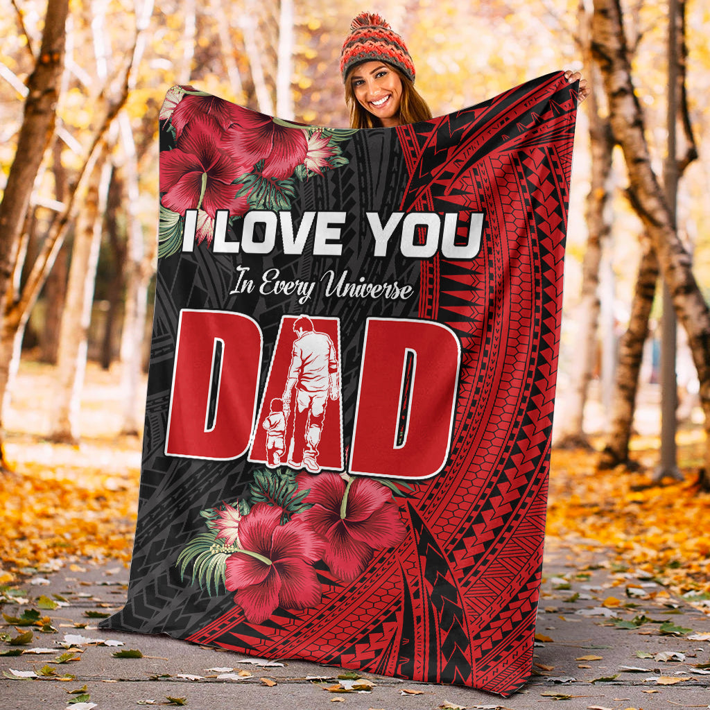 Happy Fathers Day Premium Blanket Polynesian Best Dad Ever LT13 White - Polynesian Pride