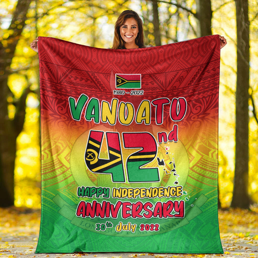 Vanuatu Independence Day Premium Blanket 42nd Anniversary Yumi Yumi Yumi LT13 White - Polynesian Pride