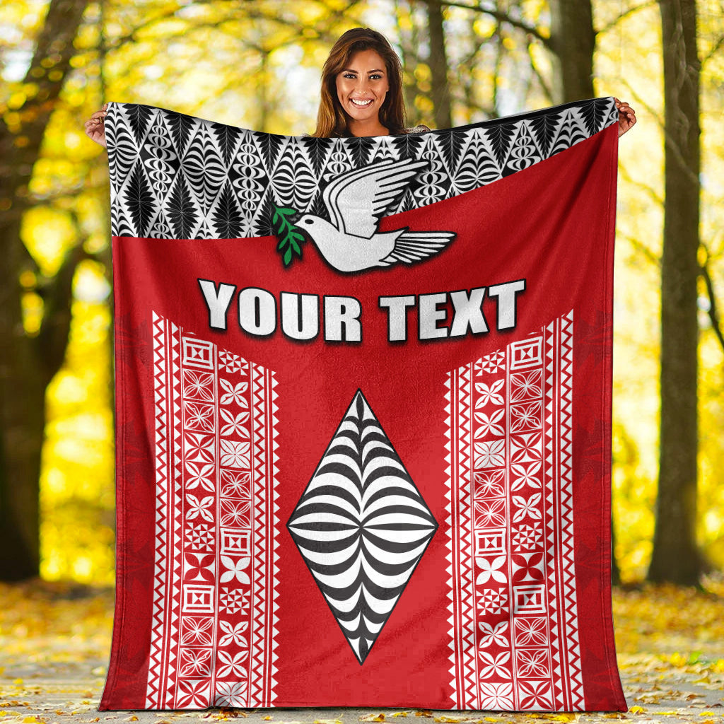 (Custom Personalised) Tonga Rugby Premium Blanket - Mate Ma'a Tonga LT13 White - Polynesian Pride