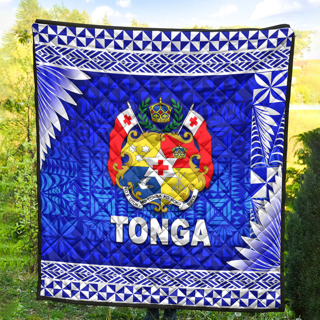 Tonga Coat Of Arms Premium Quilt Simplified Version - Blue LT8 - Polynesian Pride